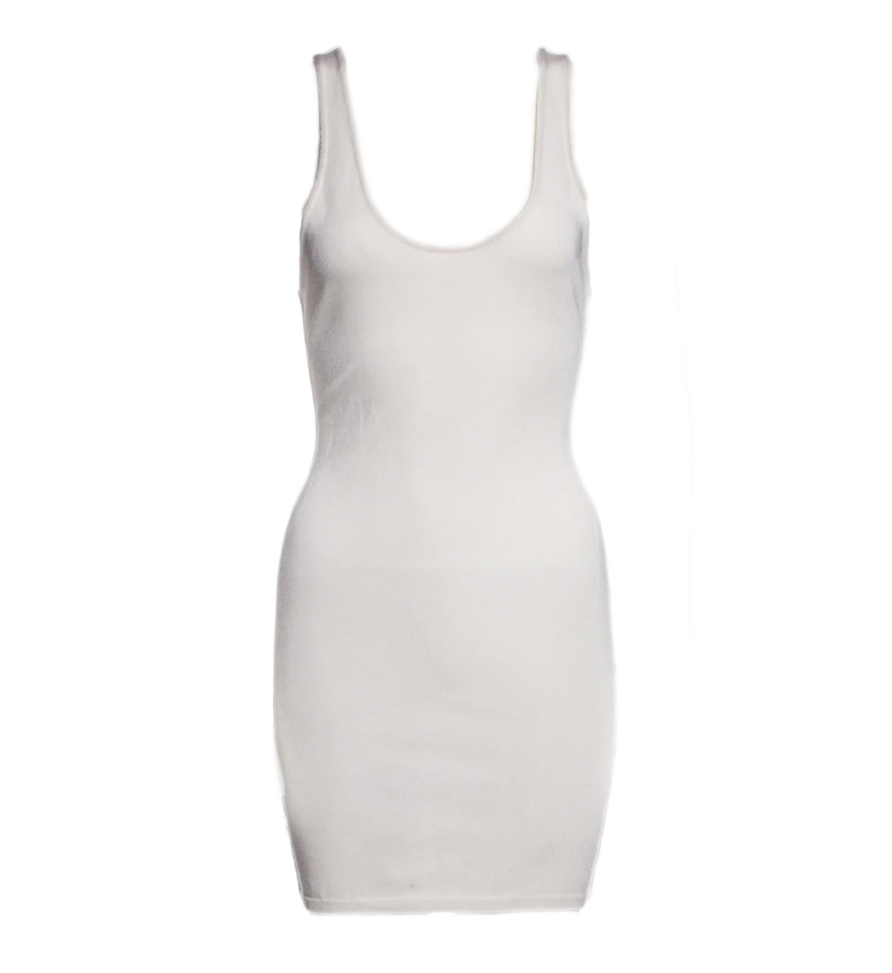white tank dress bodycon Luli Fama: Bodycon Tank Mini Dress (L836E94-068) L