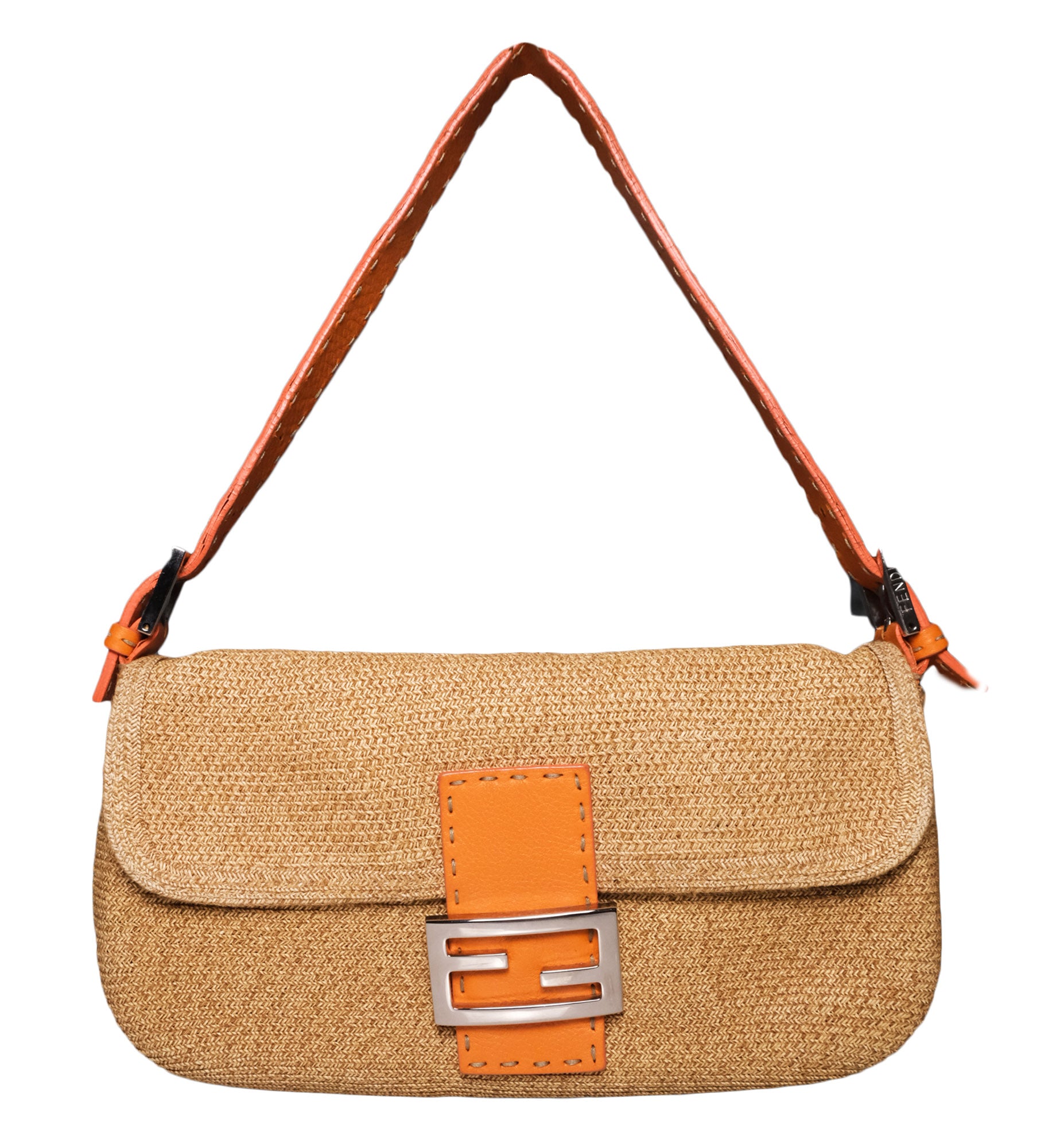 Fendi Raffia Selleria Baguette