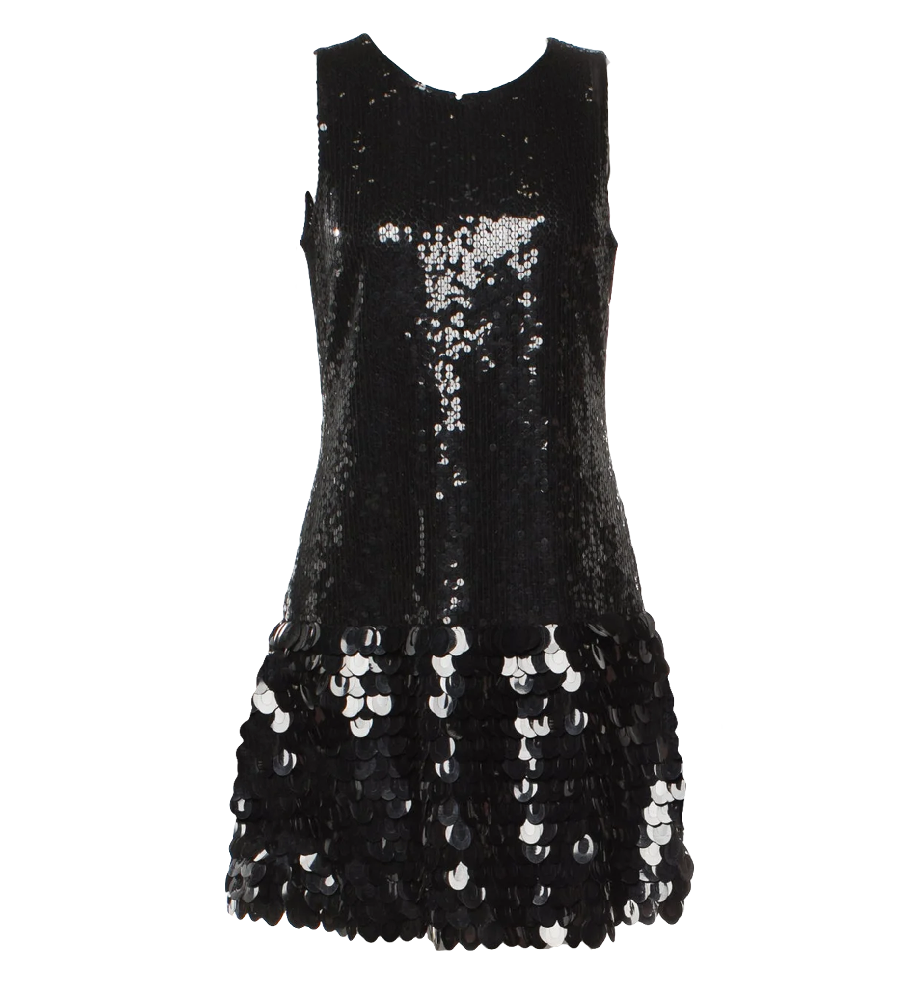 Valentino Sequin Payette Drop Waist Mini Dress