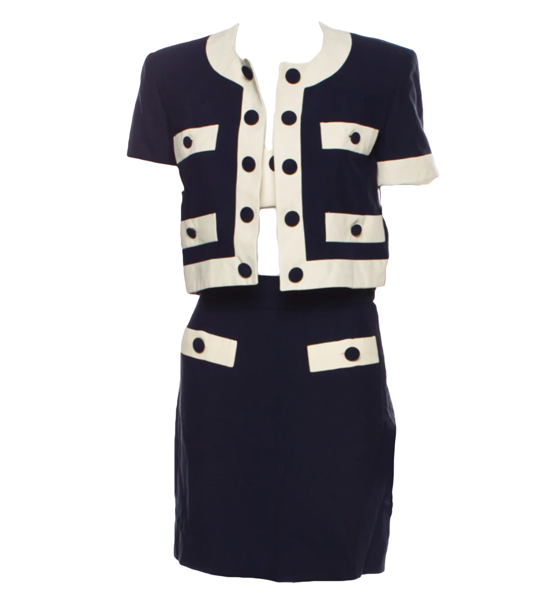 Moschino Couture Color Block Top Jacket Skirt Set