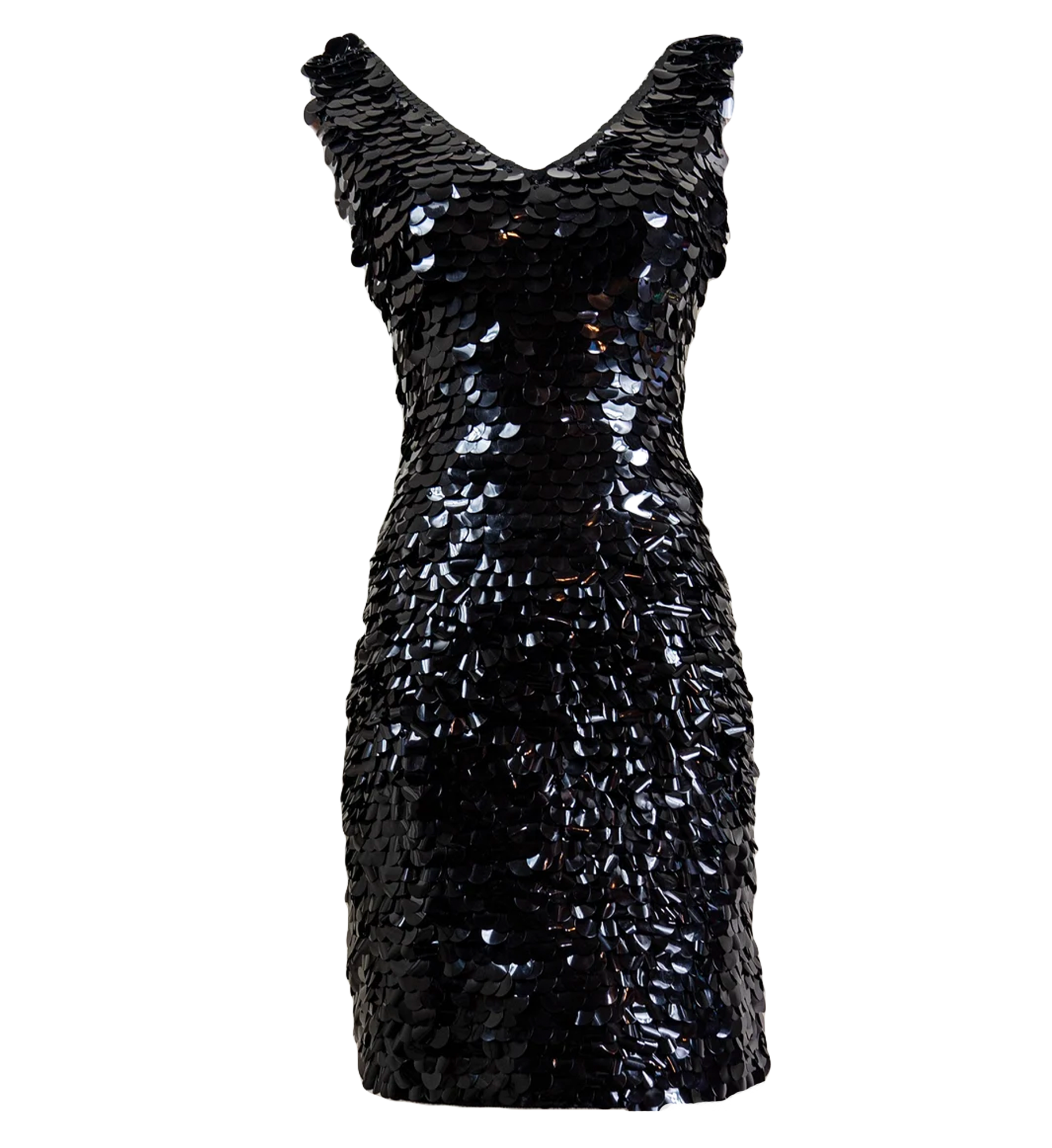 Vintage Payette Sequin Sleeveless Sheath Dress