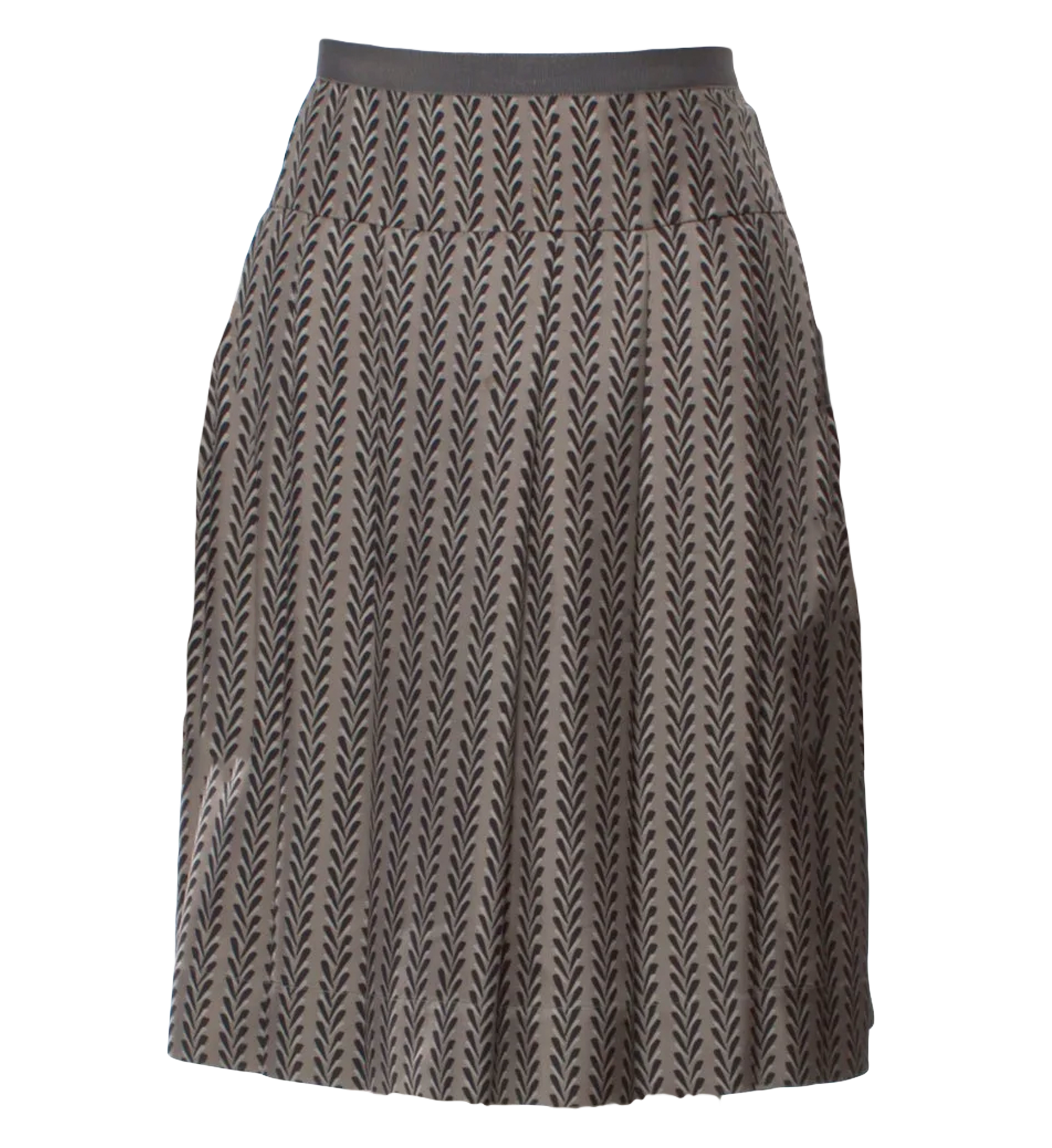 Prada x Holiday and Brown Patterned Pleated Midi Skirt