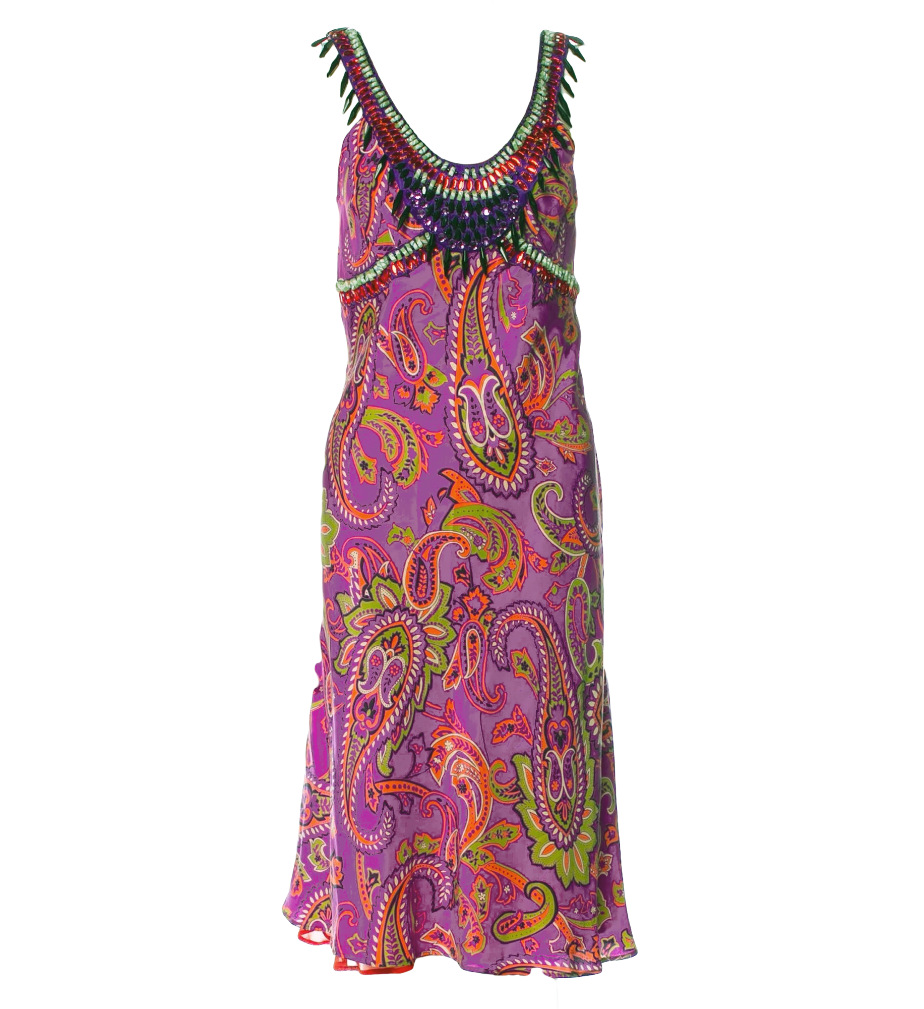 Etro Paisley Beaded Sleeveless Maxi Dress