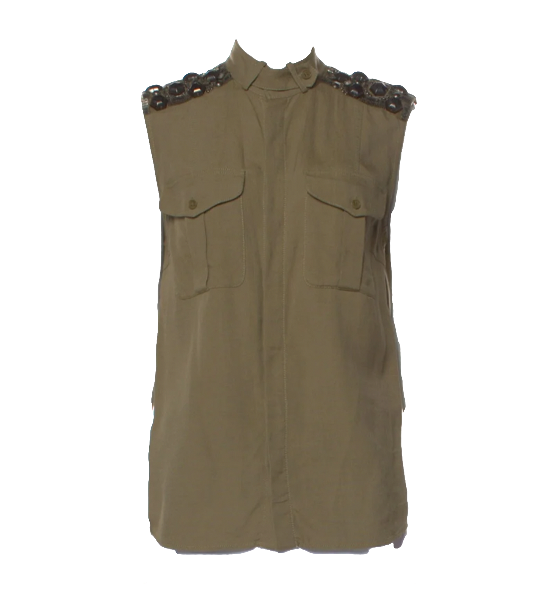 Alberta Ferretti Embellished Army Shirt