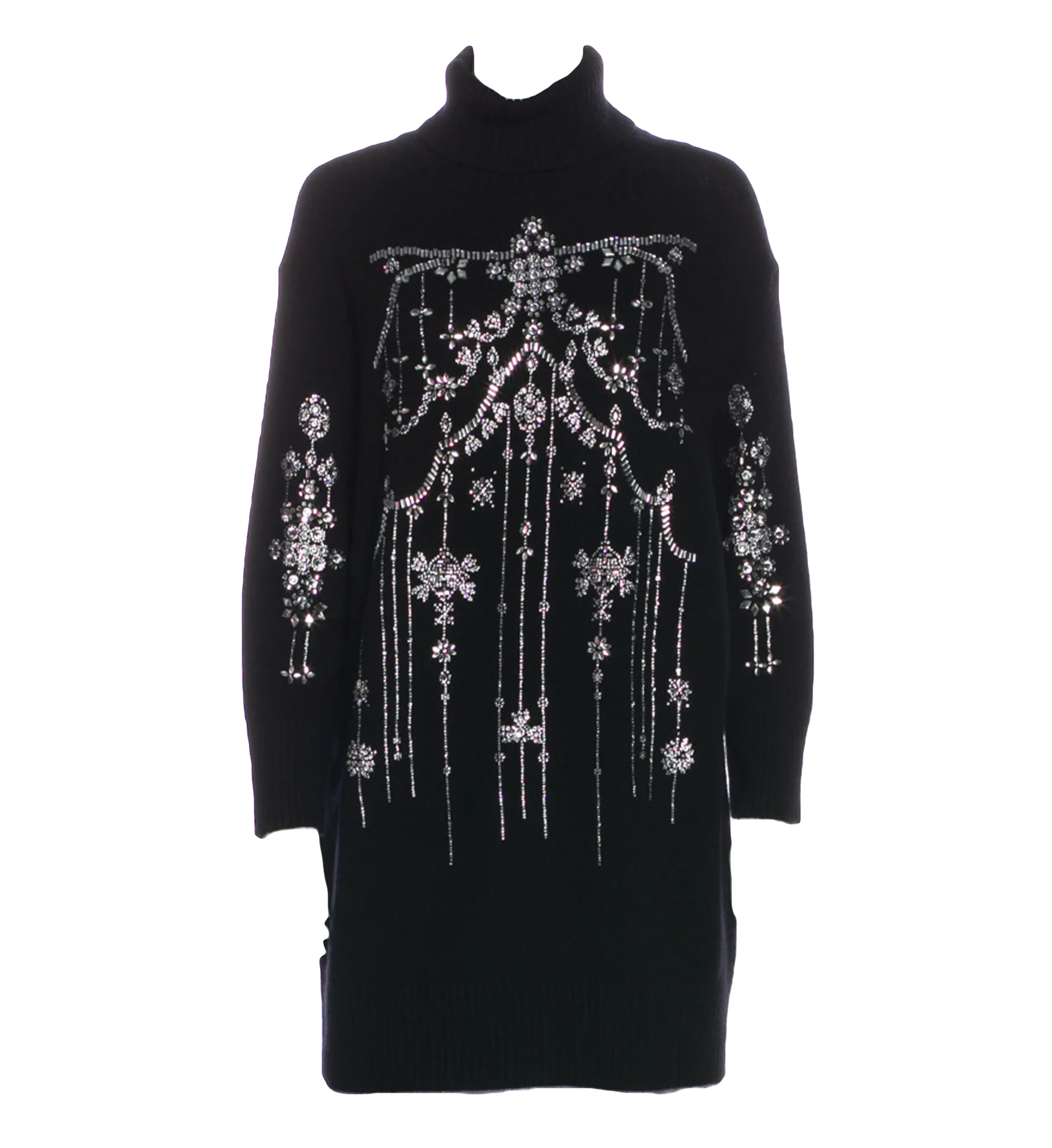 Libertine Black Turtleneck Rhinestone Embellished Chandelier Sweater