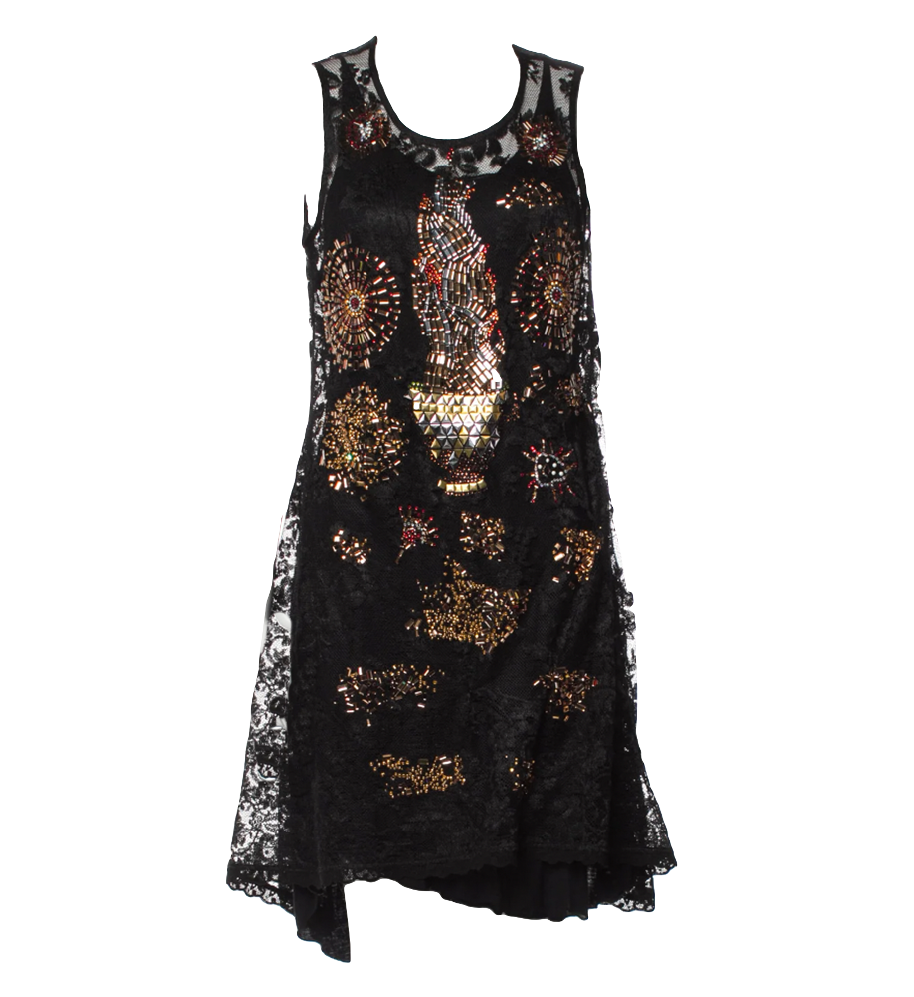 Libertine Black Silk Lace Beaded Embellished Mini Dress NWT Size 2