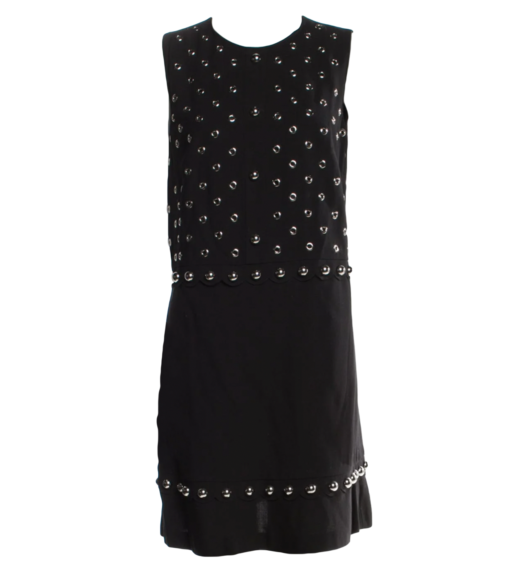 Valentino Studded Sleeveless Drop-Waist Dress