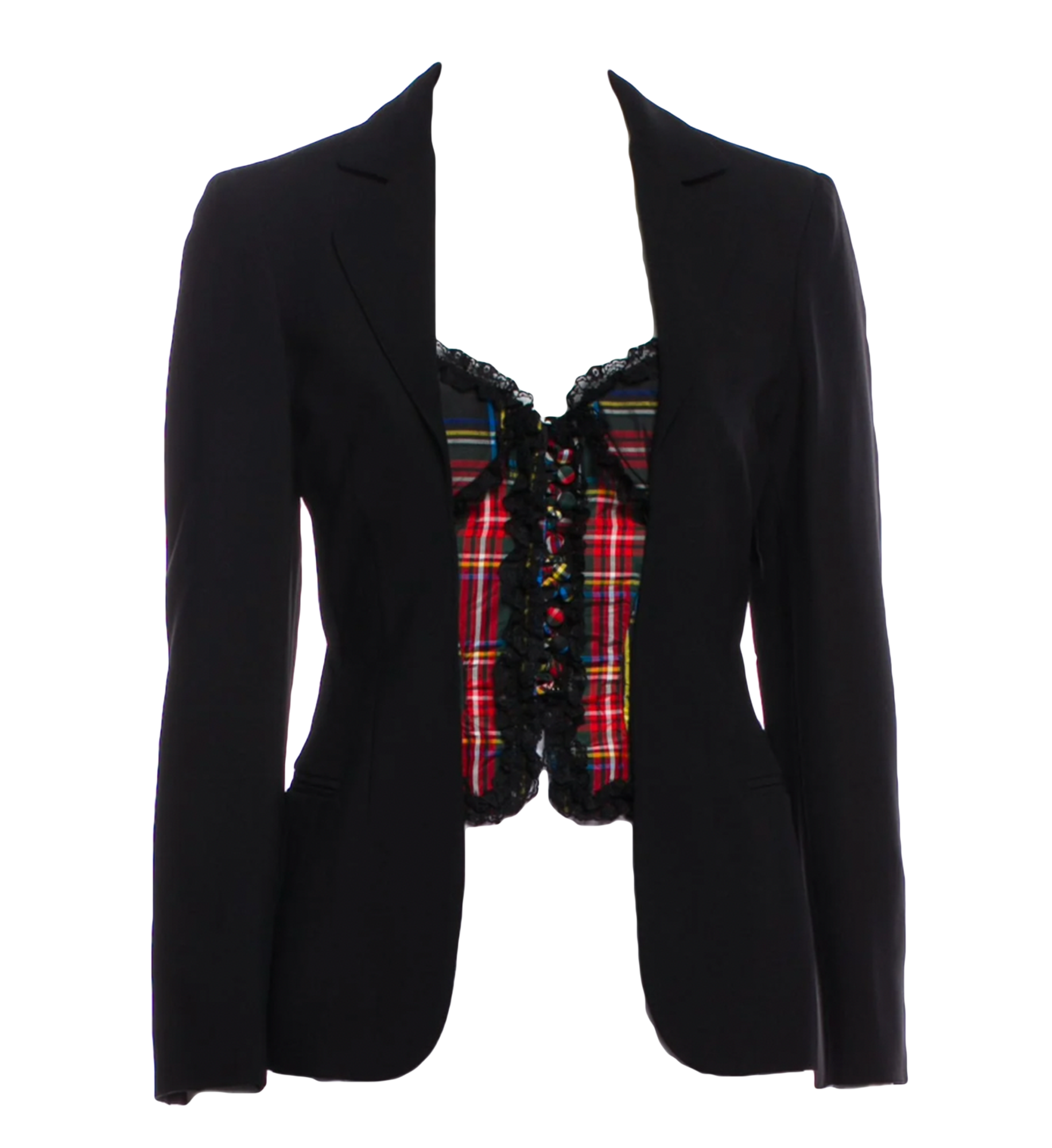 Moschino Couture Plaid Corset Blazer