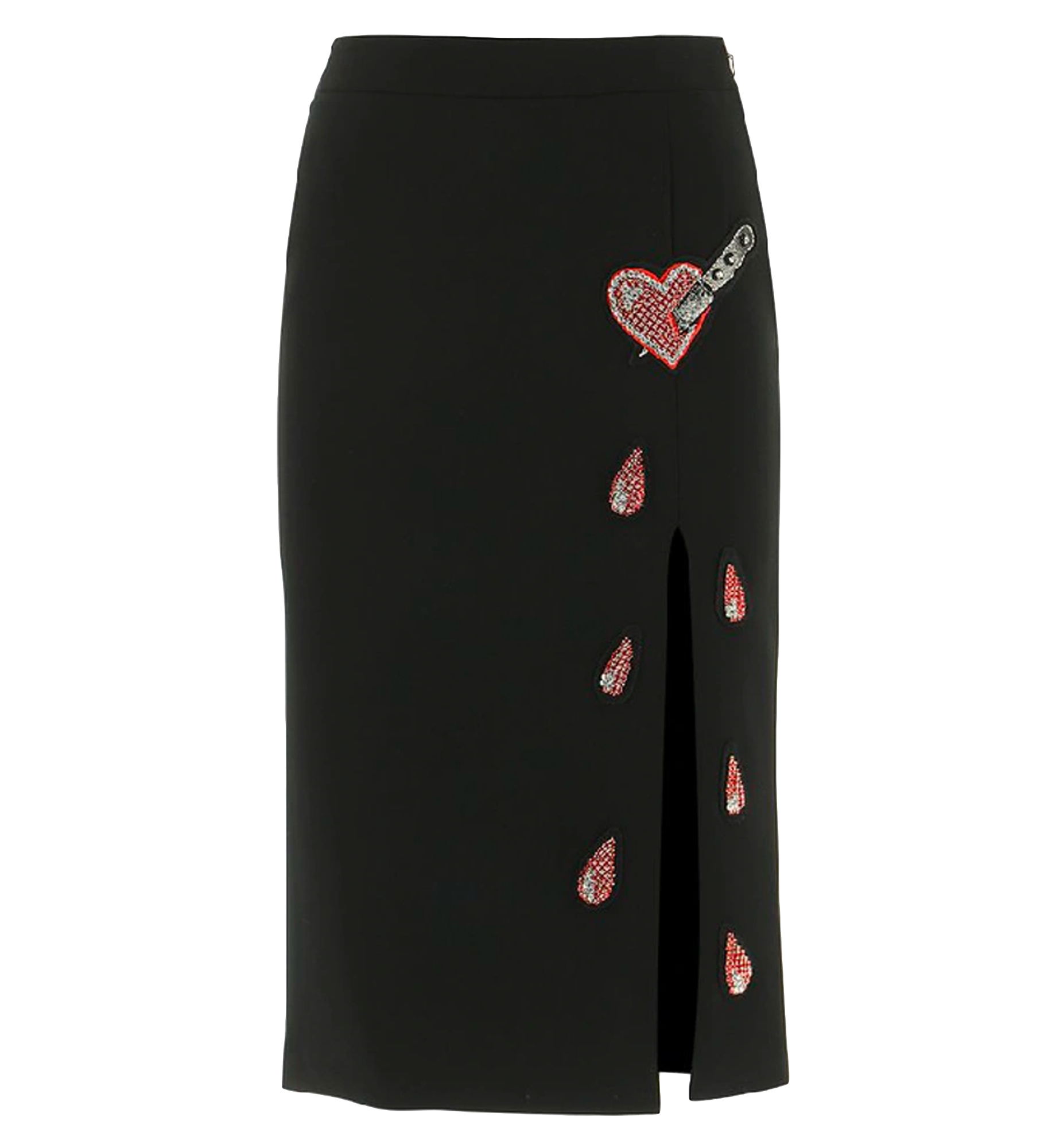 Moschino Couture Heart Crystal Embellished Pencil Skirt