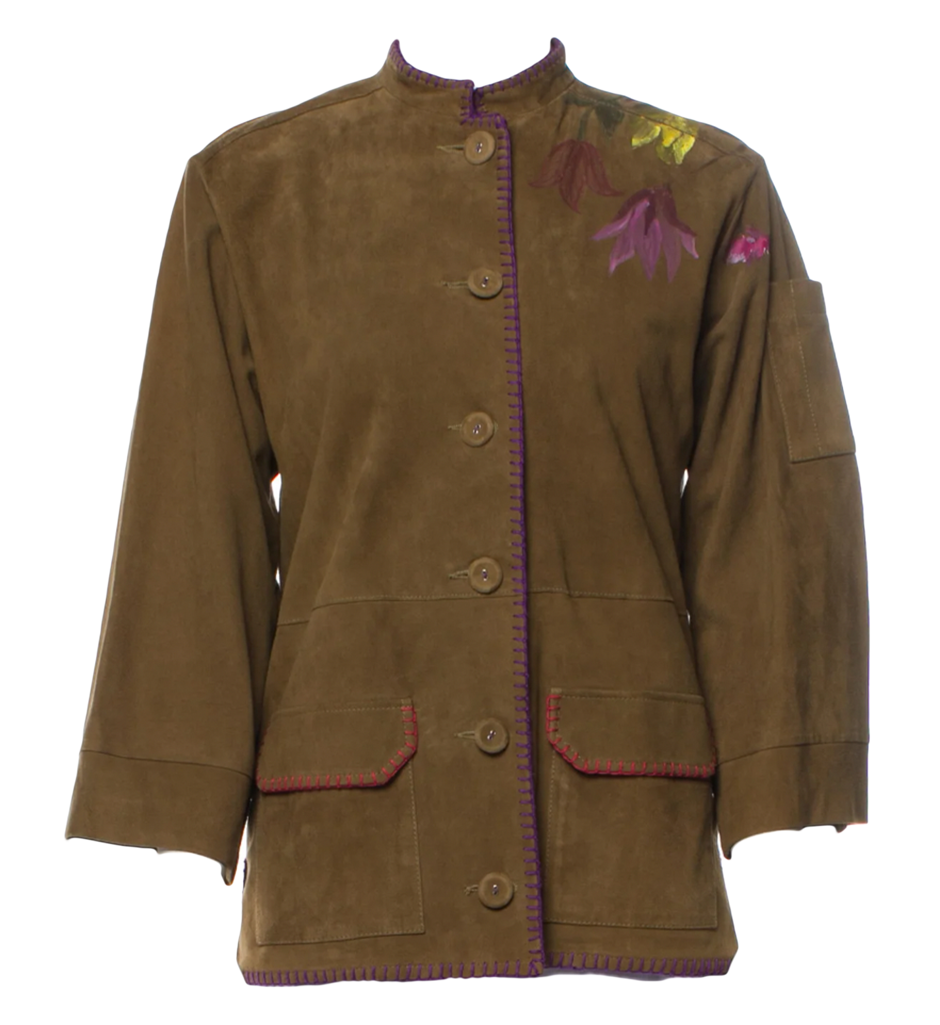 Alberta Ferretti Philosophy Hand Painted Suede Jacket