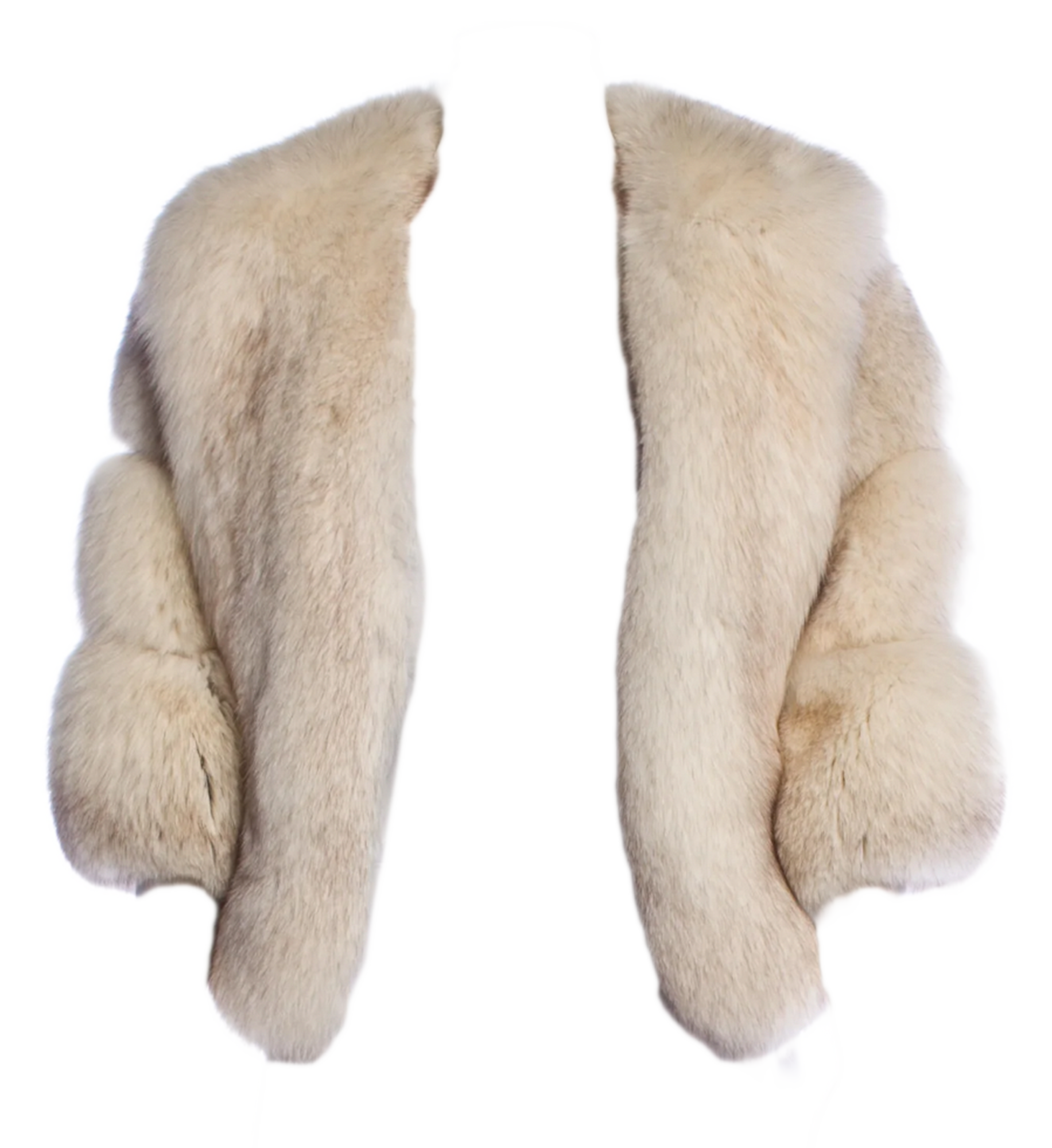 Vintage Fox Fur Cape Shrug with Pockets