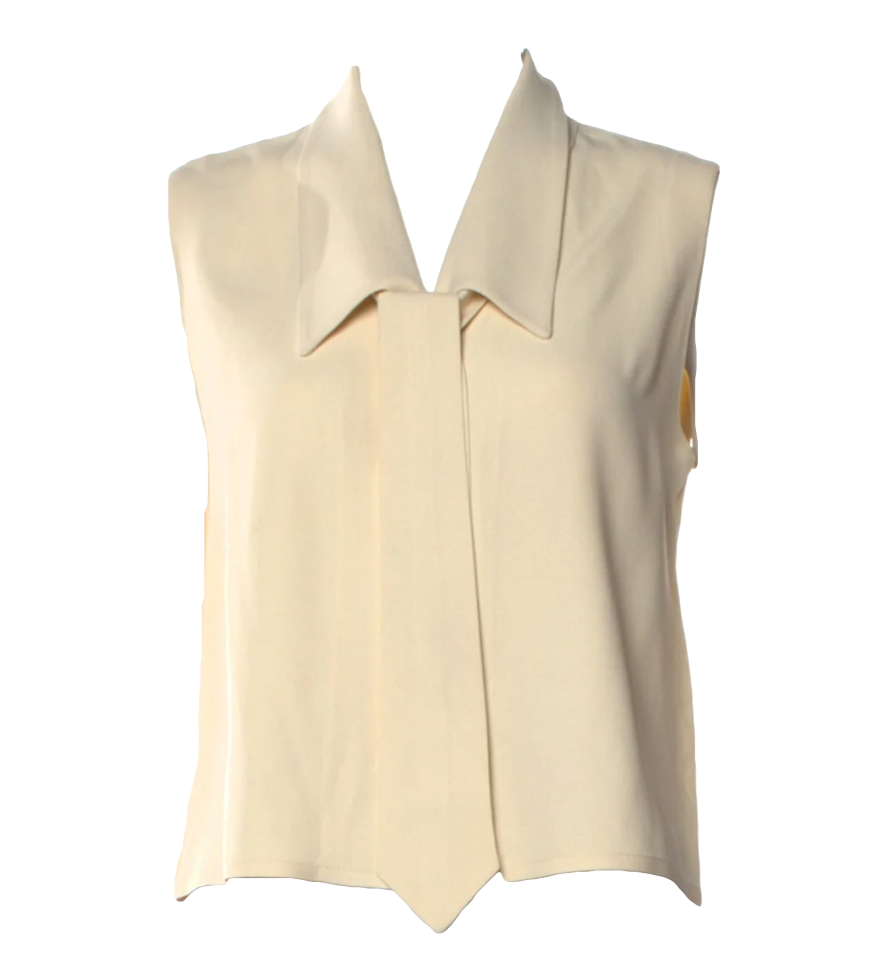 Sonia Rykiel Neck Tie Sleeveless Button Up Shirt