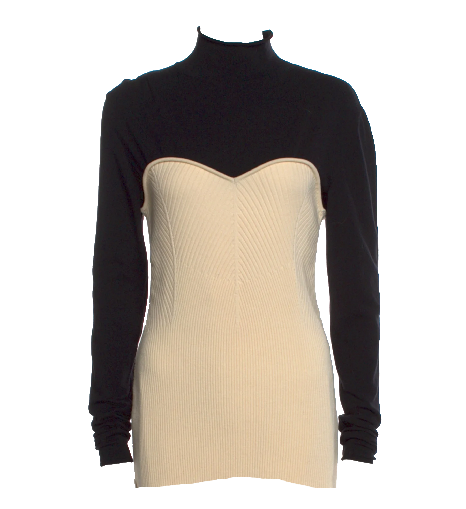 Cedric Charlier Ribbed Mock Neck Sweater