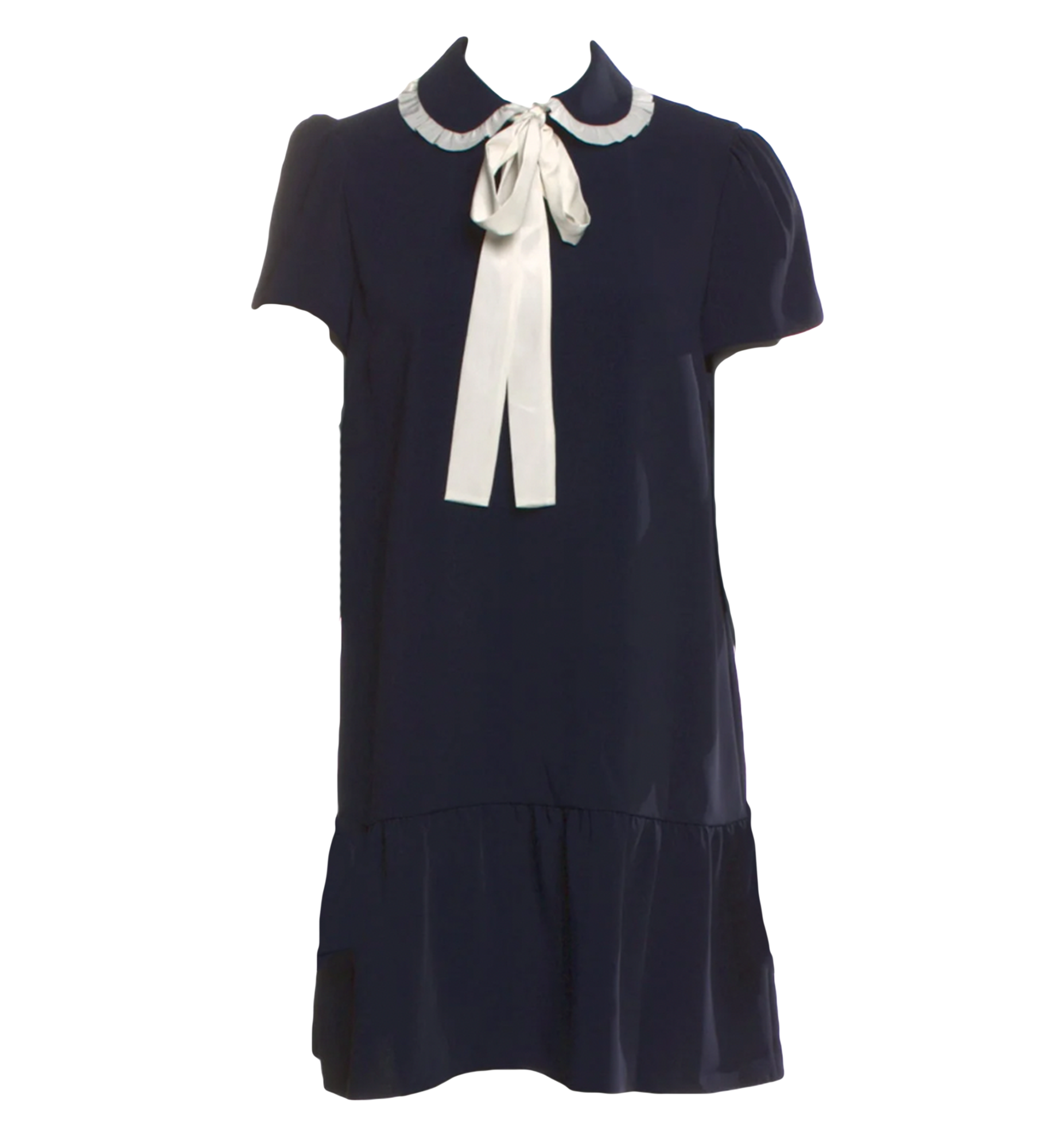 Valentino Short Sleeve Bow Baby Doll Mini Dress