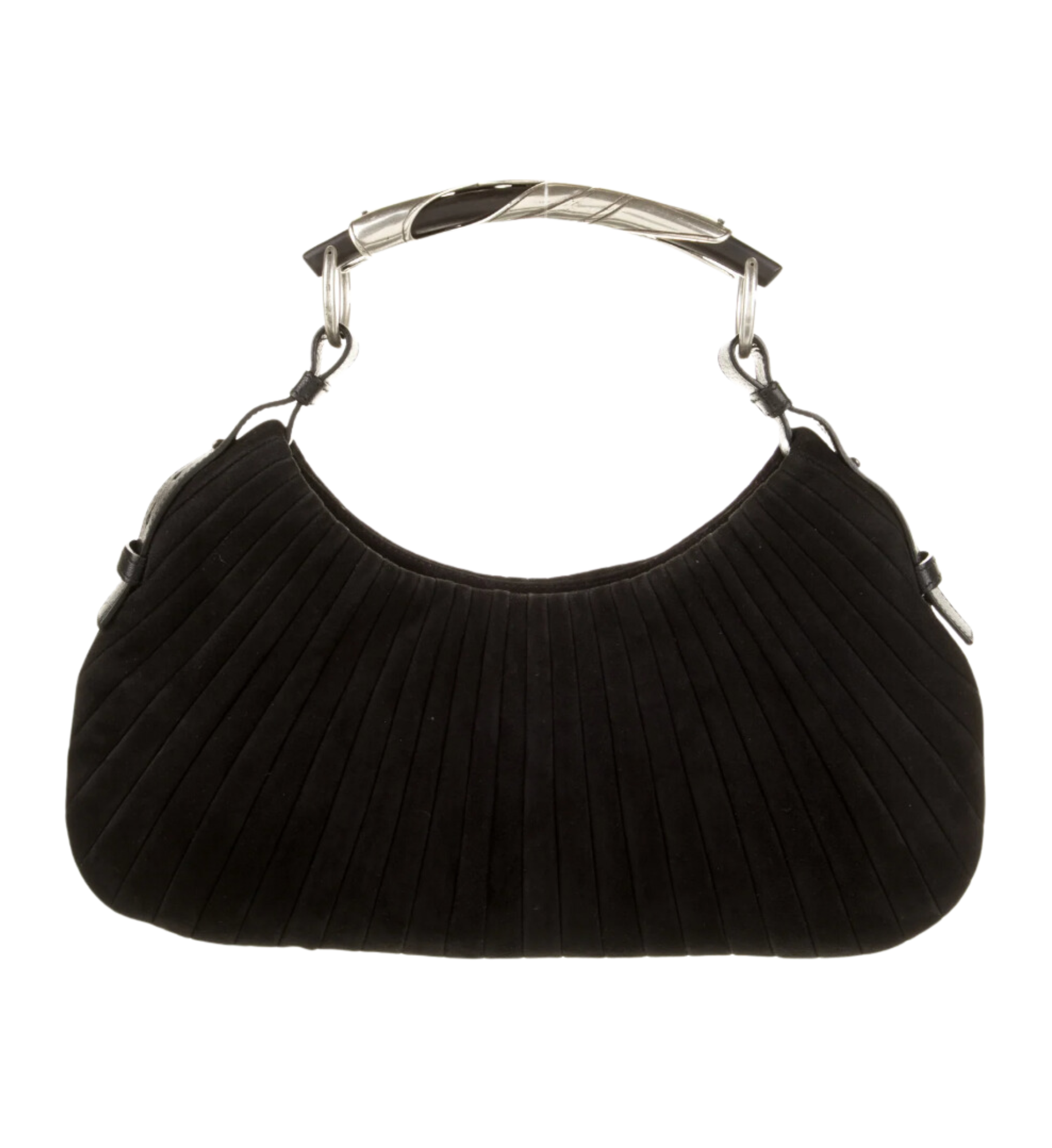 Yves Saint Laurent Pleated Mombasa Top-Handle Pouchette