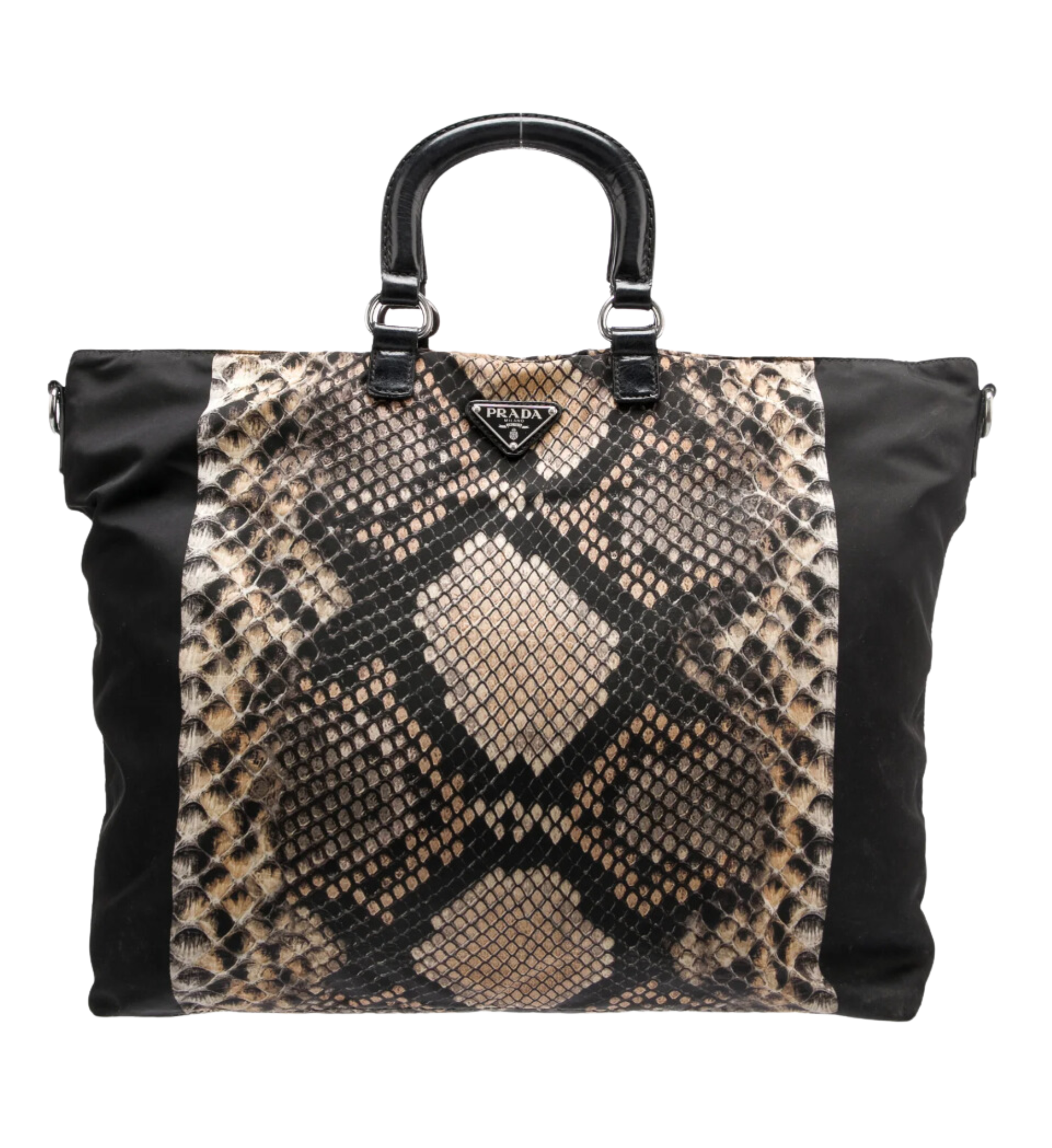 Prada Snake Stampata Printed Tote