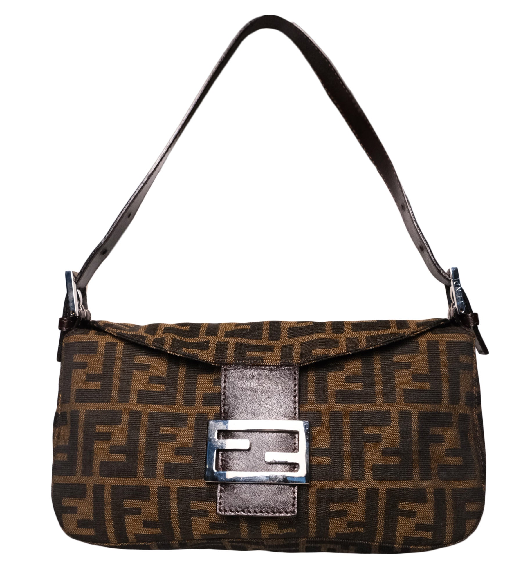 Fendi Zucca Double Flap Baguette