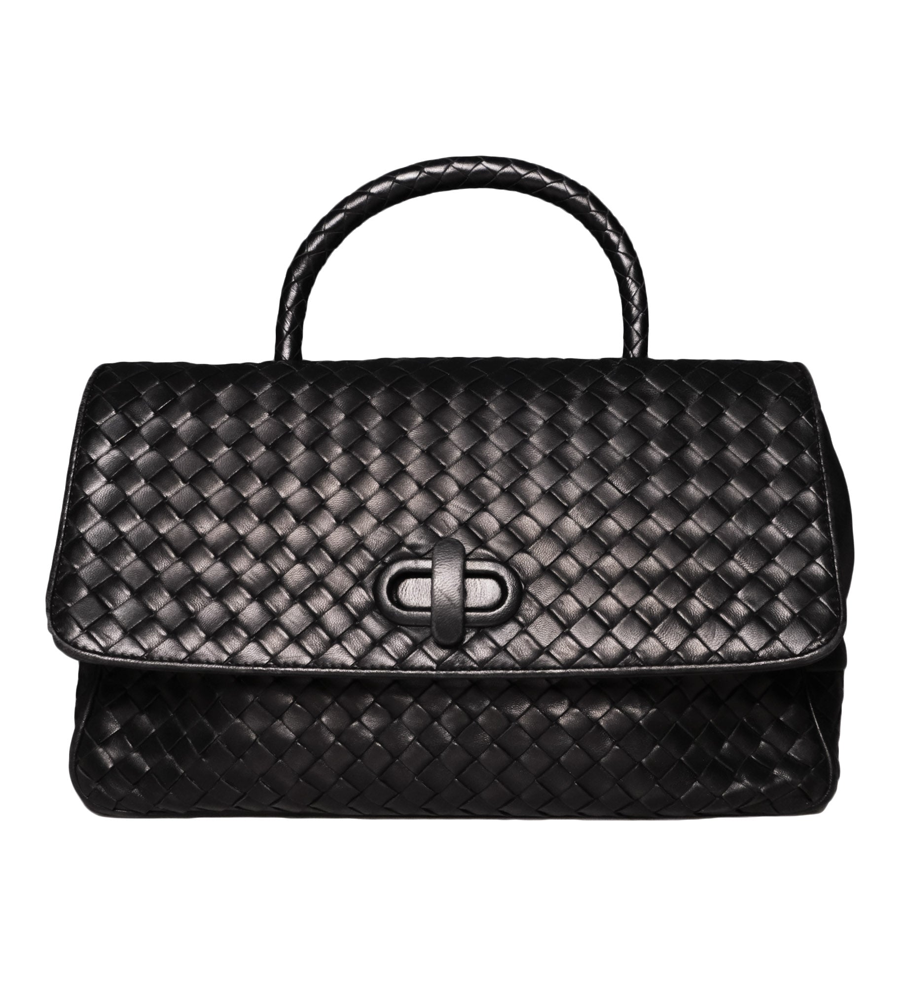 Bottega Veneta Intrecciato Flap Top-Handle Bag