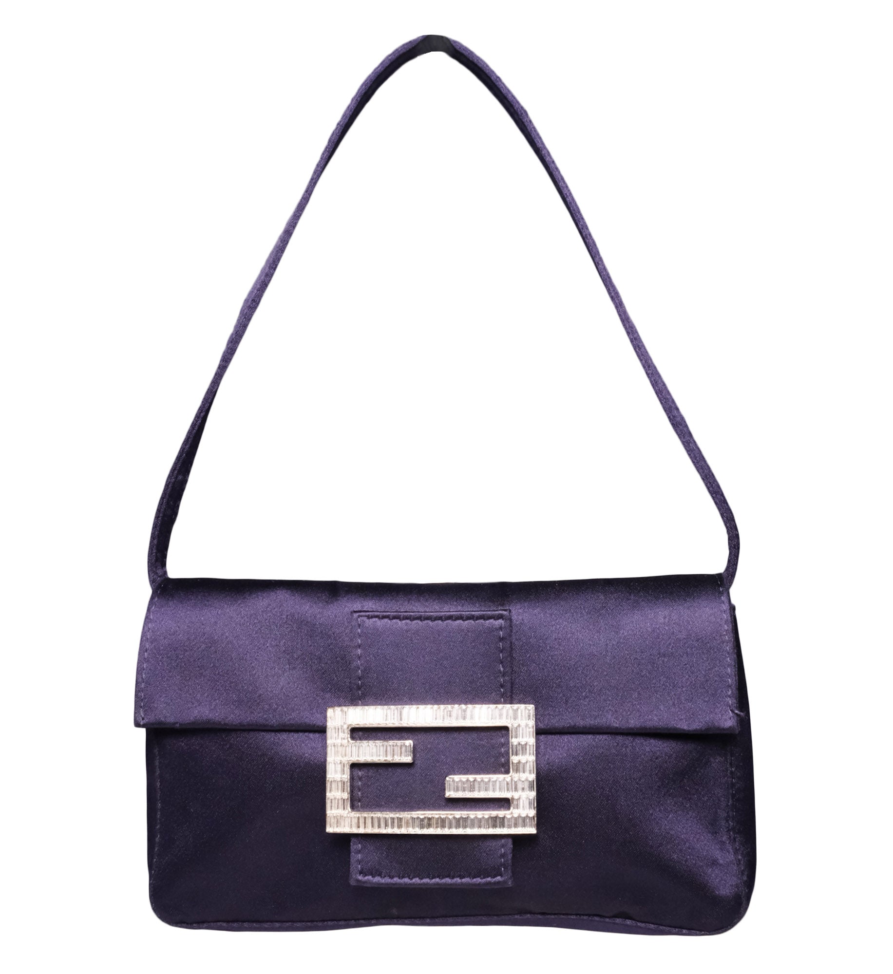 Fendi Satin Crystal Mini Baguette