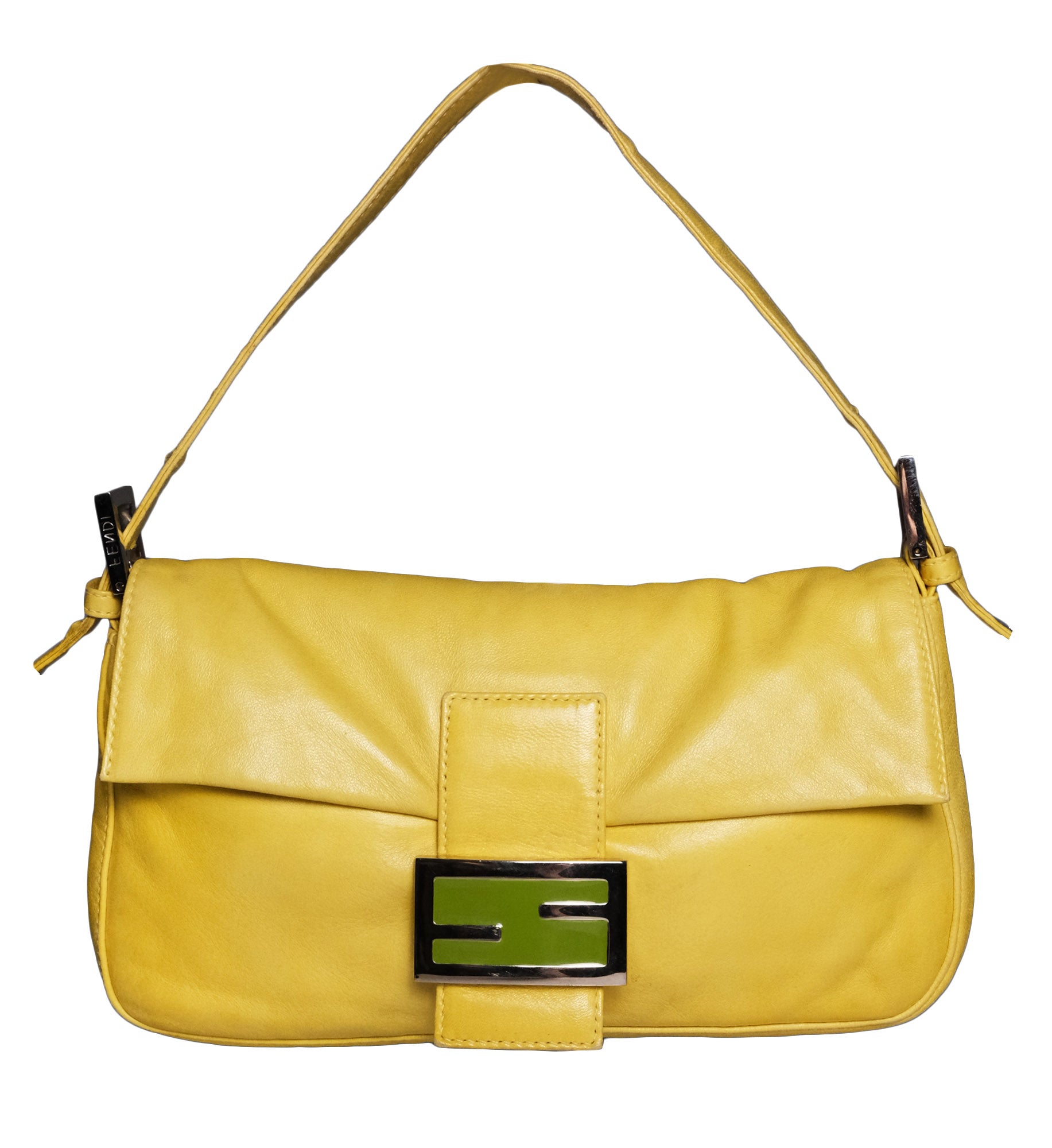 Fendi Yellow Soft Leather Baguette