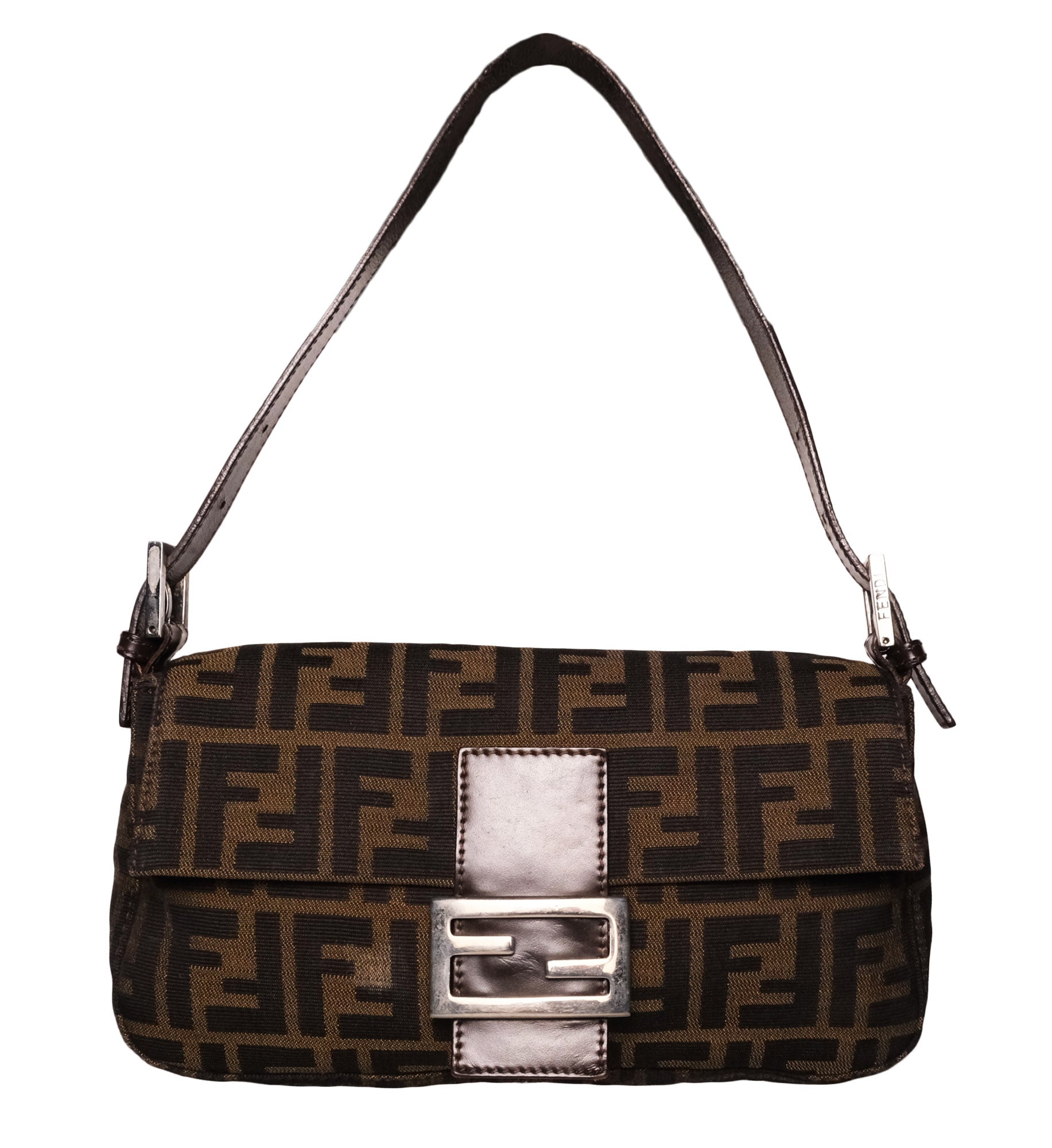 Fendi Brown Zucca Canvas Baguette