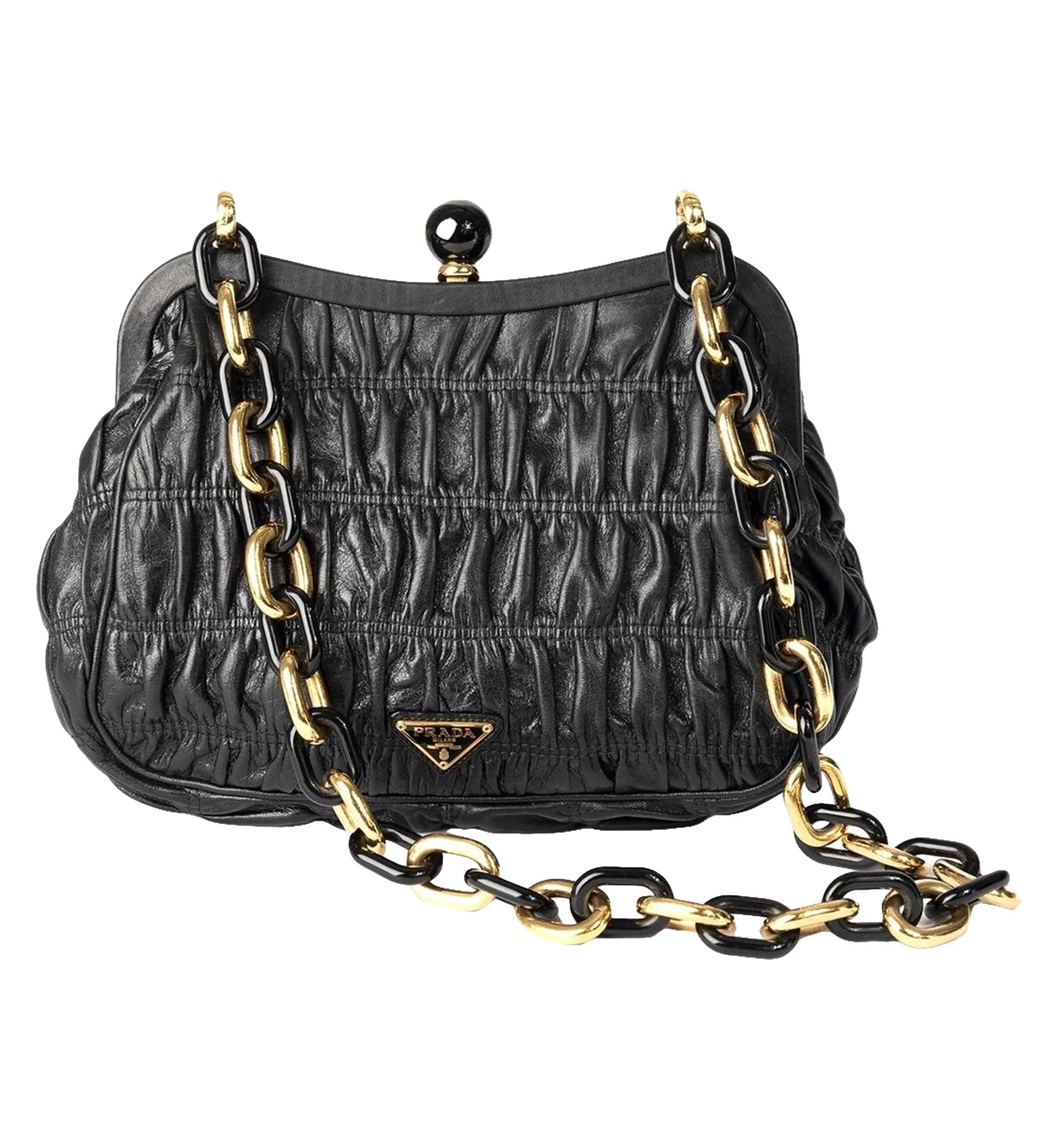 Prada Leather Gaufre Chain Bag