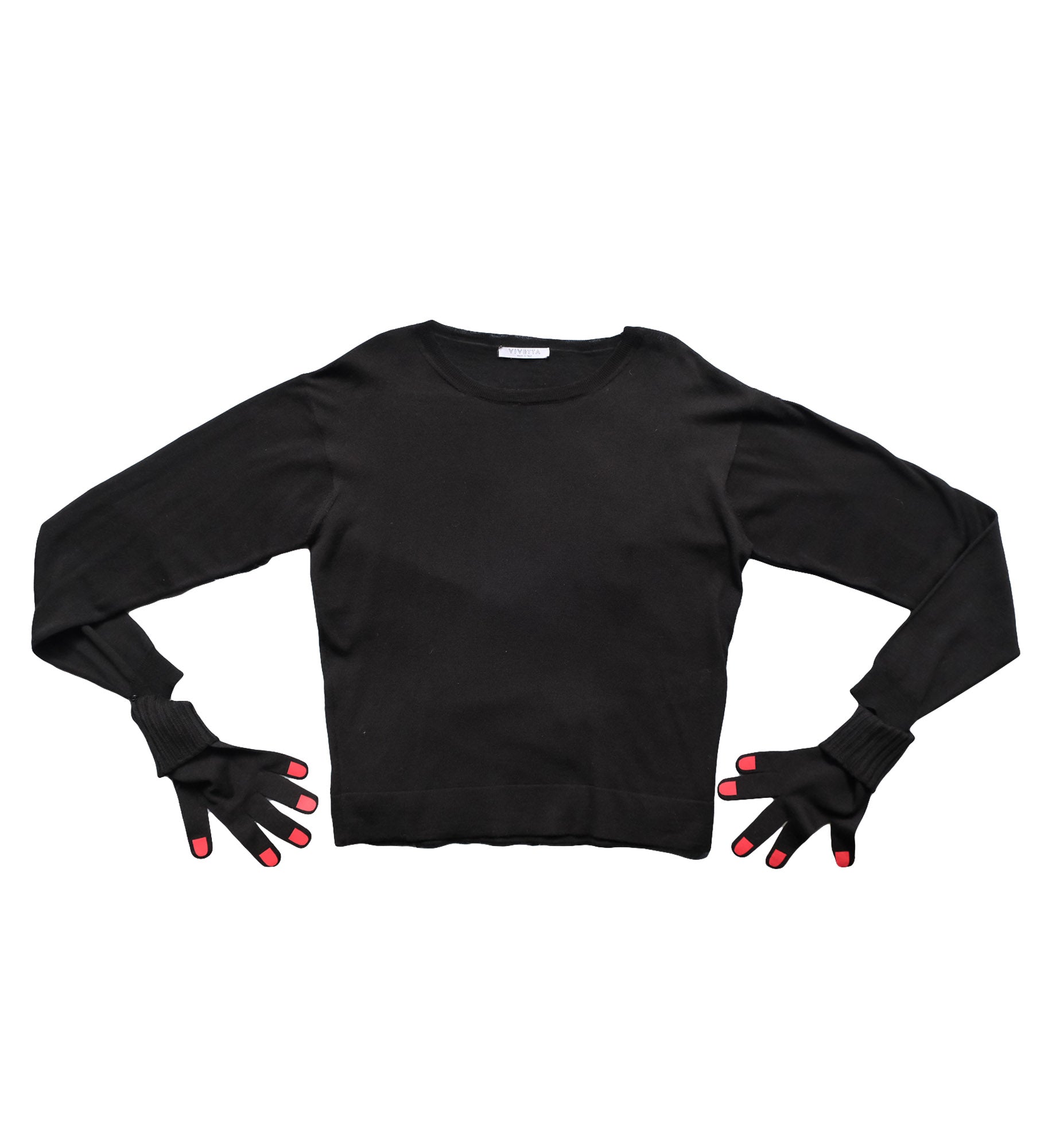 Vivetta Black Sweater with Detatchable Gloves