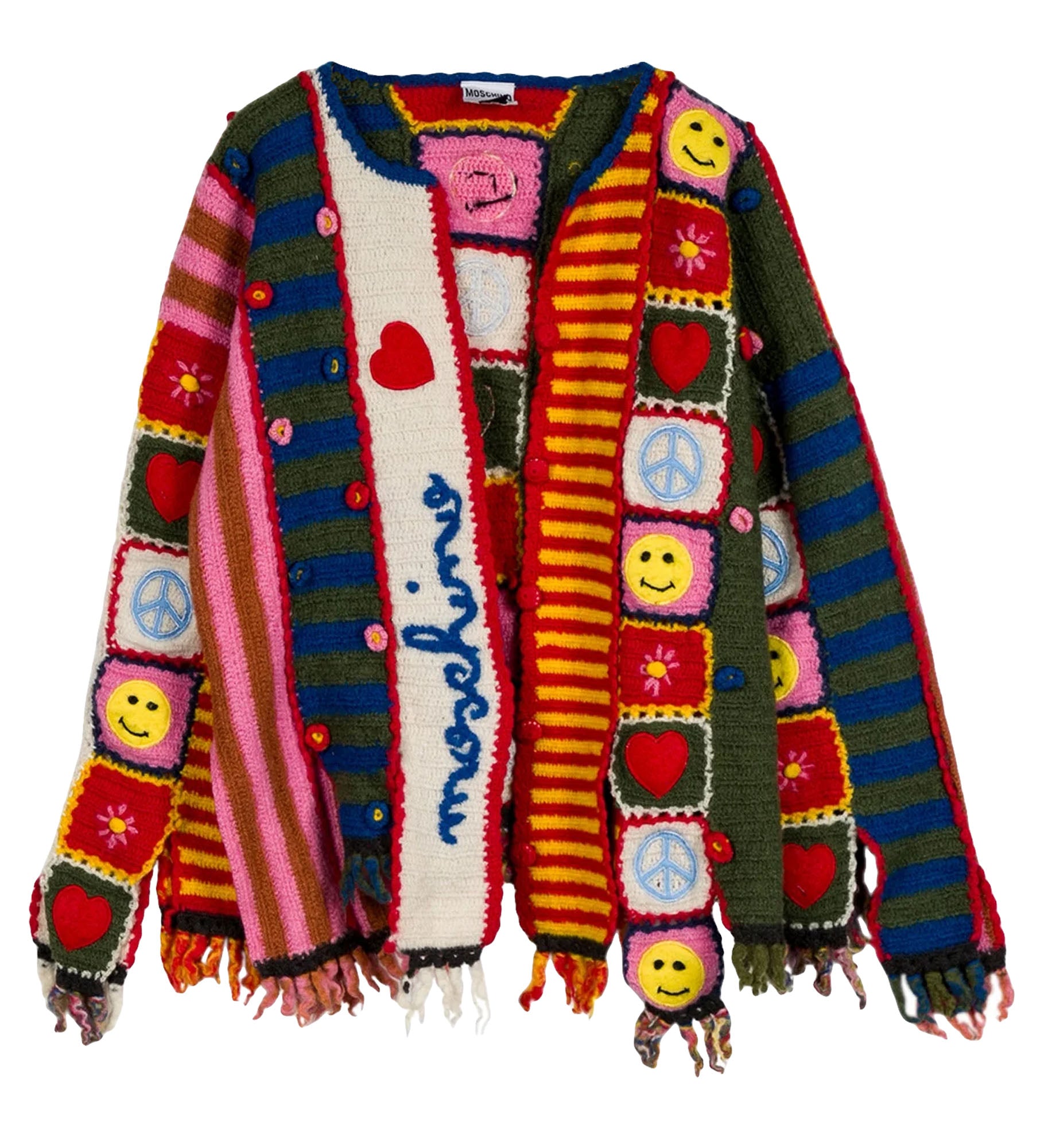 Moschino Wool Patchwork Cardigan