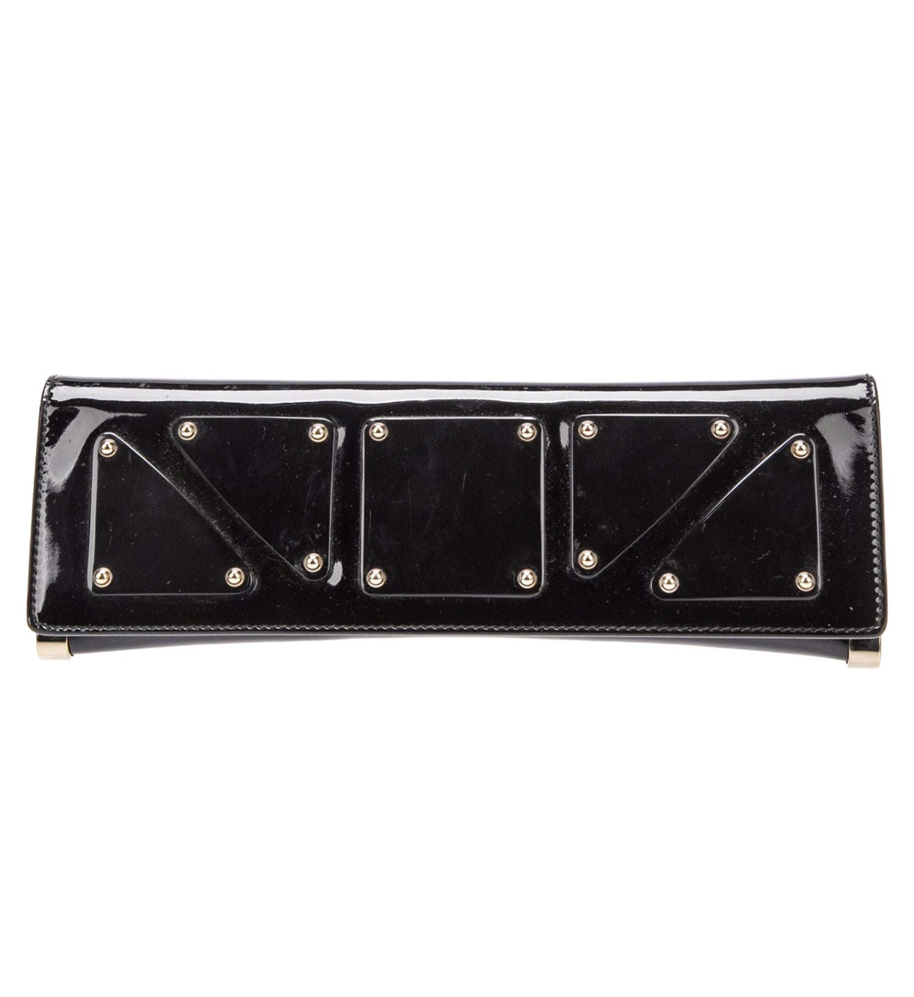 Gucci Romy Patent Leather Black Mirror Clutch