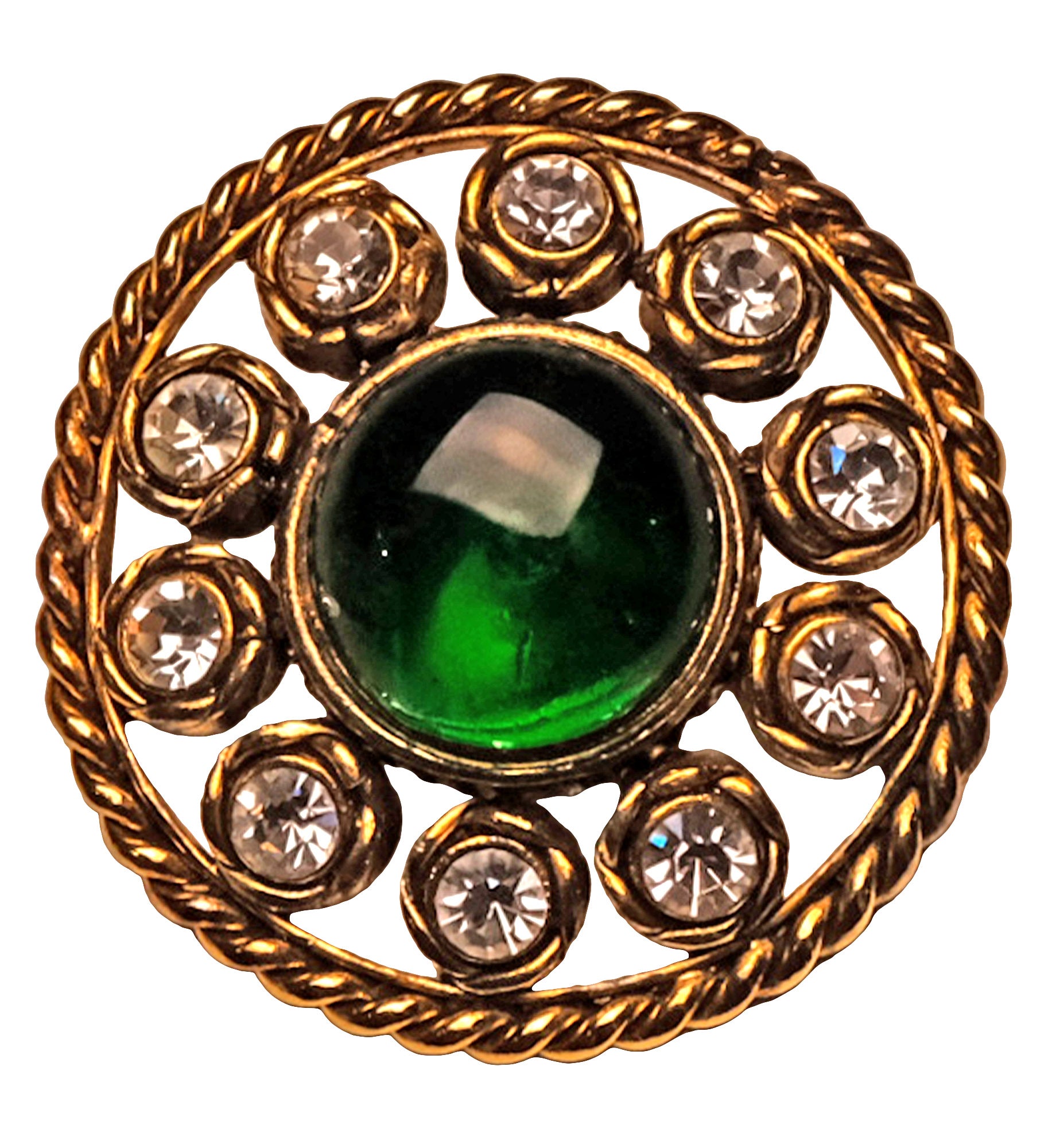 Chanel Cabochon Gripoix Pin